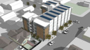 7954 MacArthur Boulevard birdseye view, rendering by Kodama Diseno Architects