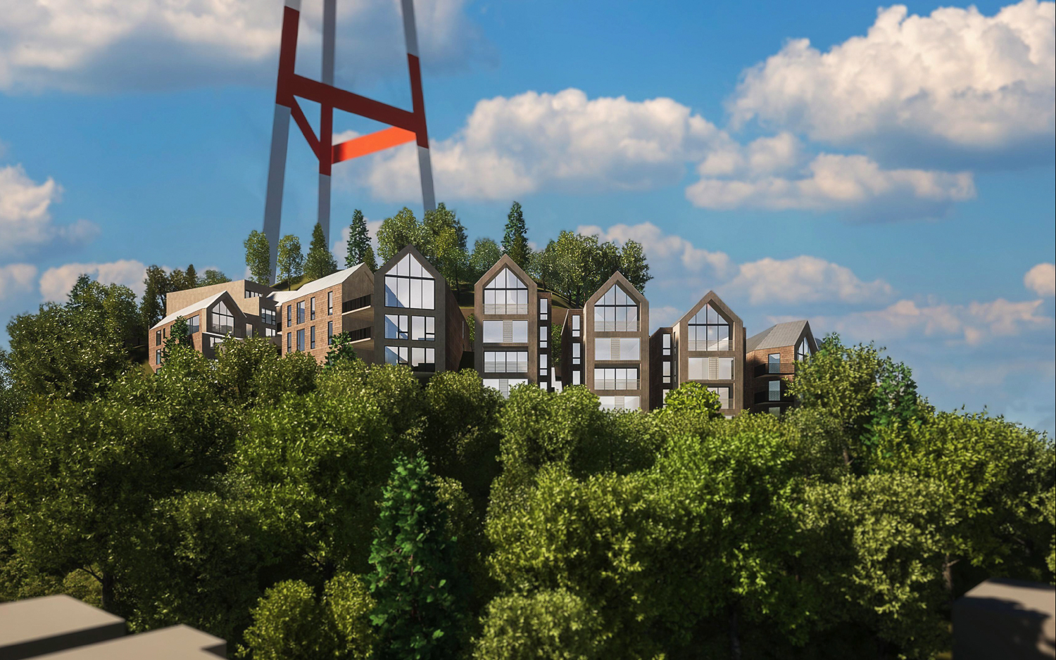 Midtown Land Homes townhomes, rendering by RG Architecture