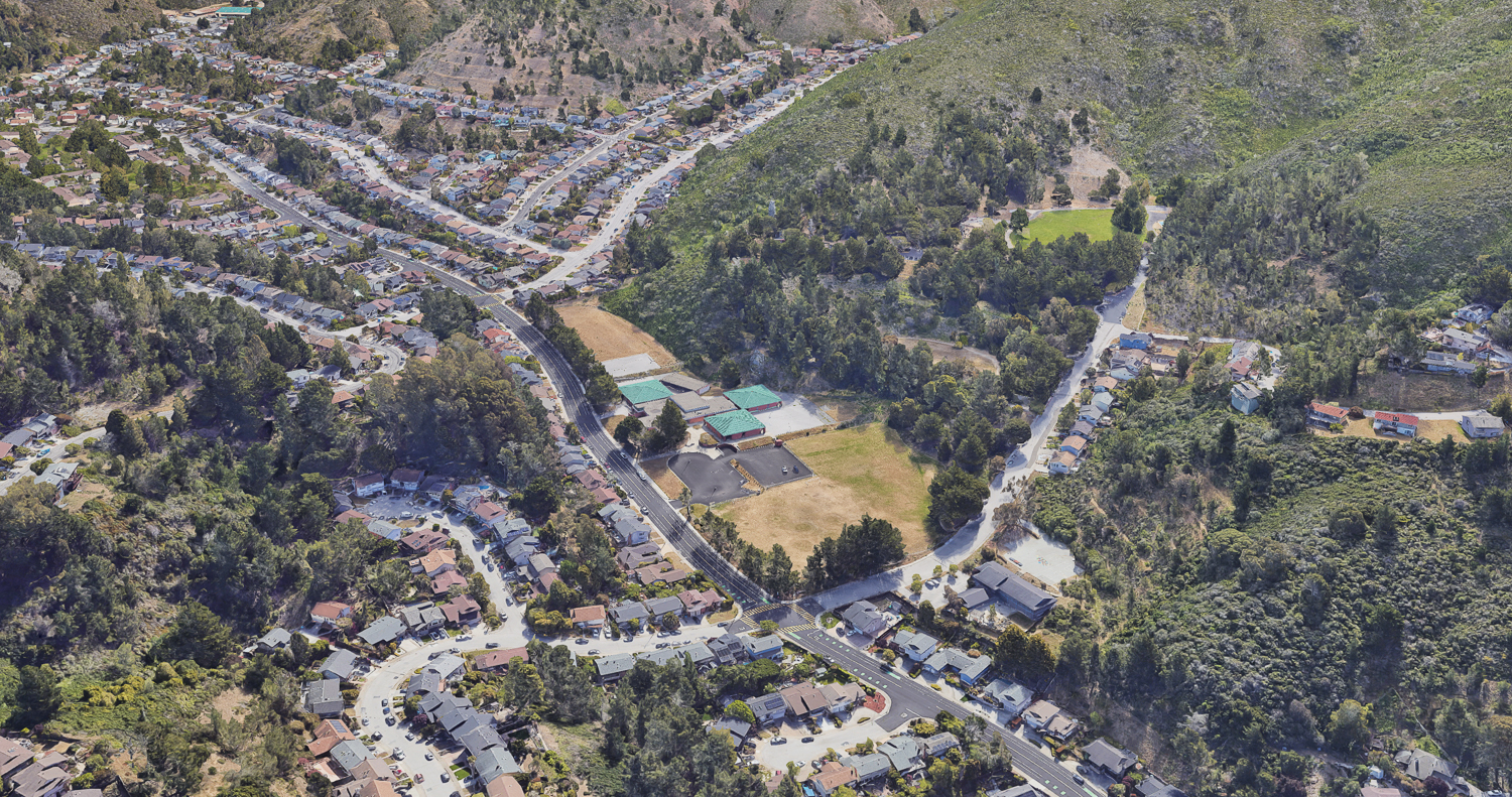 Pacifica Housing project site, image via Google Satellite