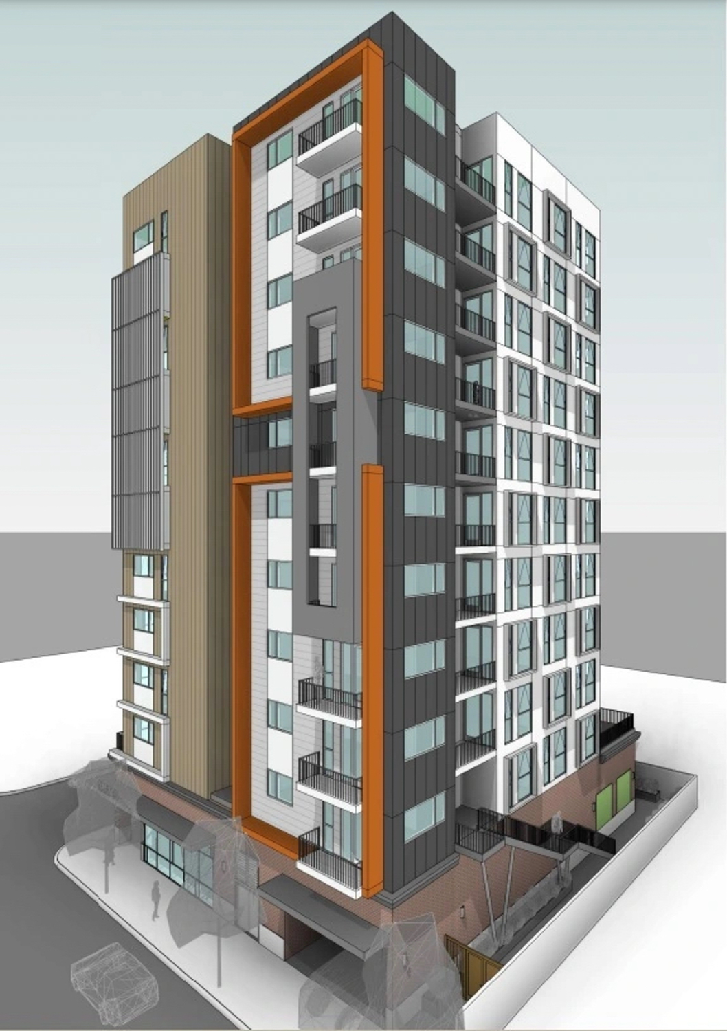 101 Delmas Avenue vertical elevation, illustration by MANU Studios