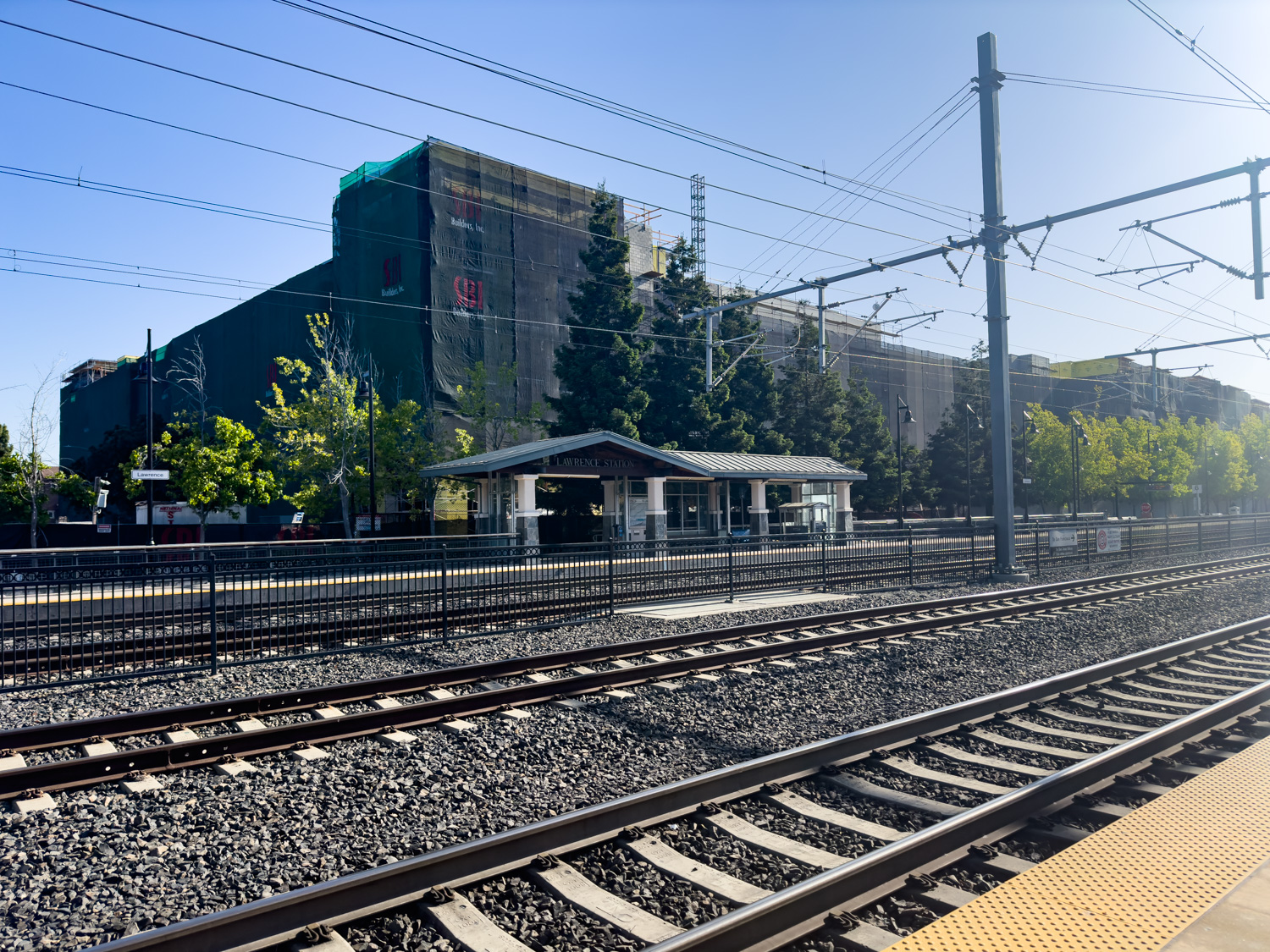 1175 Aster Avenue seen from the Caltrain Lawrence Station, image by author