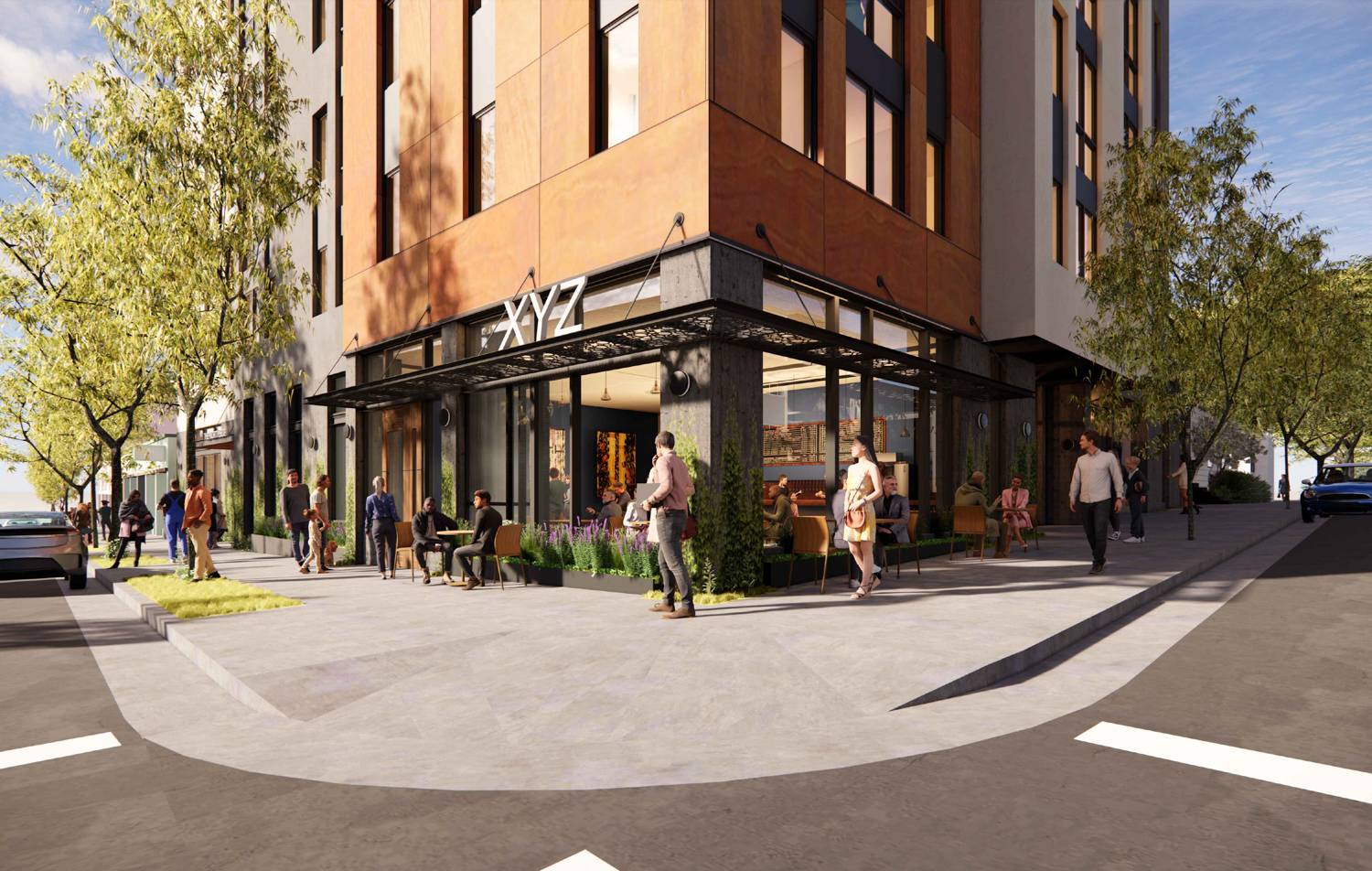 1752 Shattuck Avenue retail space, rendering by Trachtenberg Architects