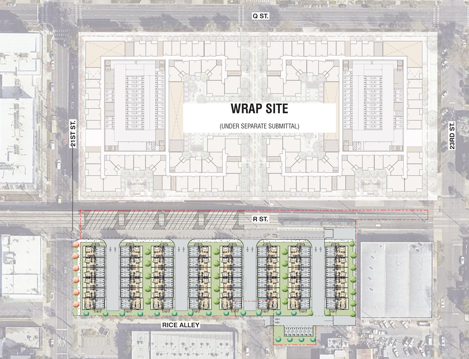 1801 21st Street site map, illustration by TCA Architects