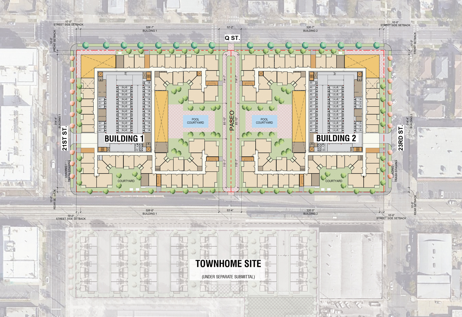 2100 Q Street floor plan, illustration by TCA