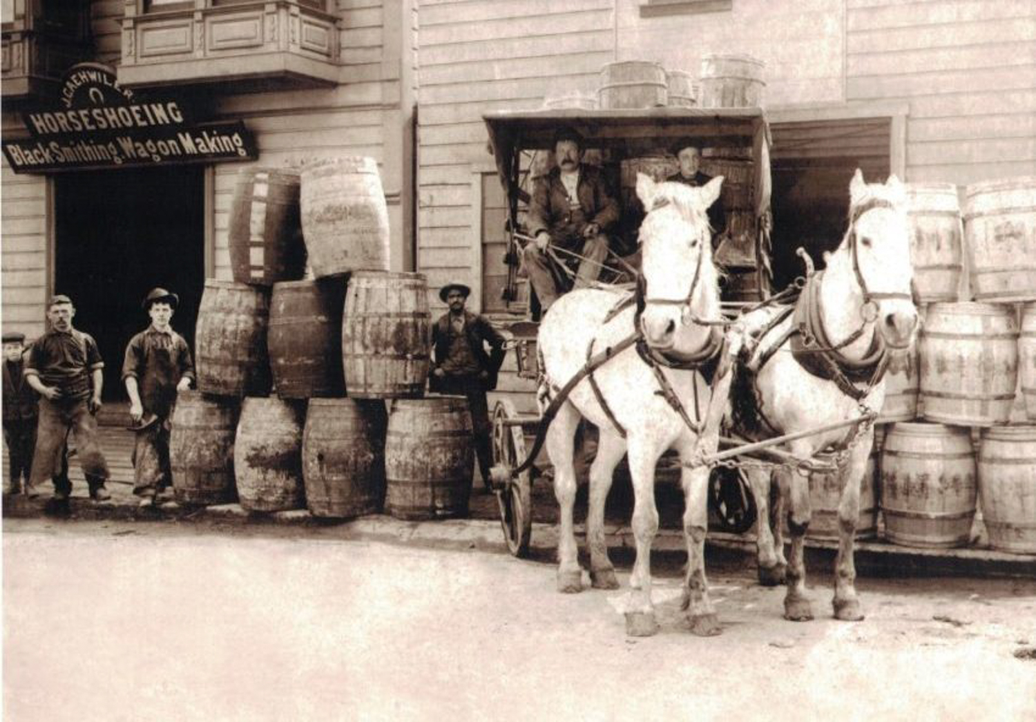 3067 23rd street, circa 1903, location of John Gaehwiler's blacksmith business. Photo courtesy Elizabeth Creely via Mission Local