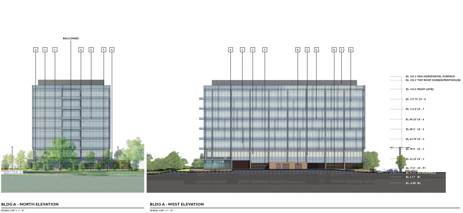 620 Airport Boulevard vertical elevation, illustration by DGA