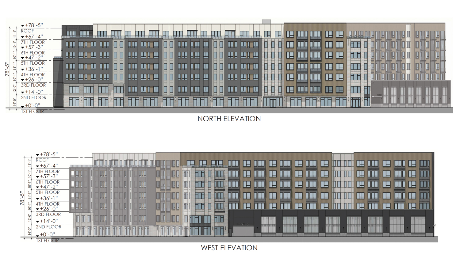 Baypointe Residential Development apartment elevations, illustration by KTGY
