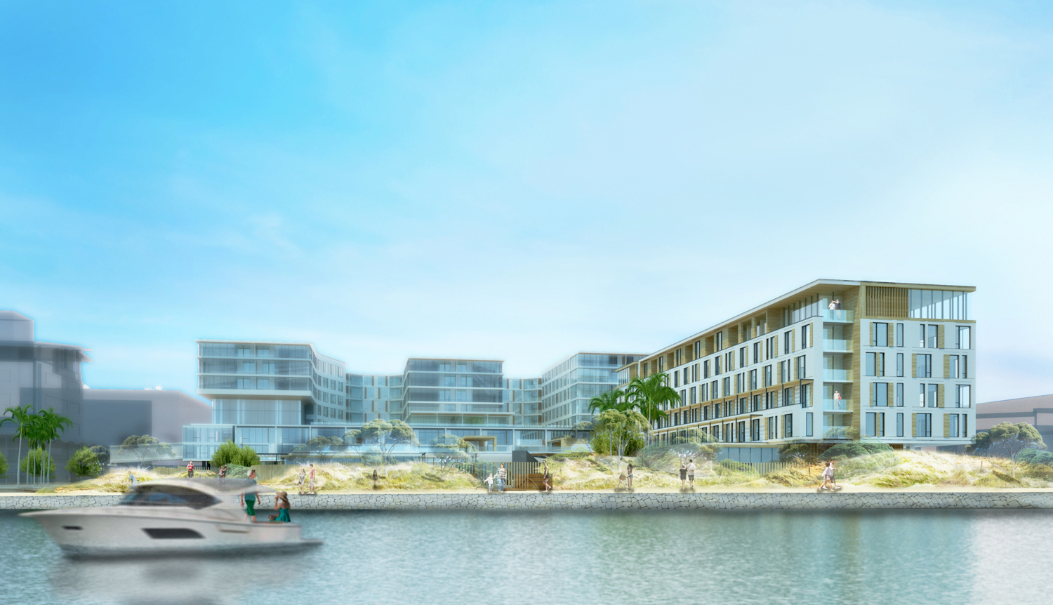 Jack London Square Parcel F3 water view, rendering by Solomon Cordwell Buenz