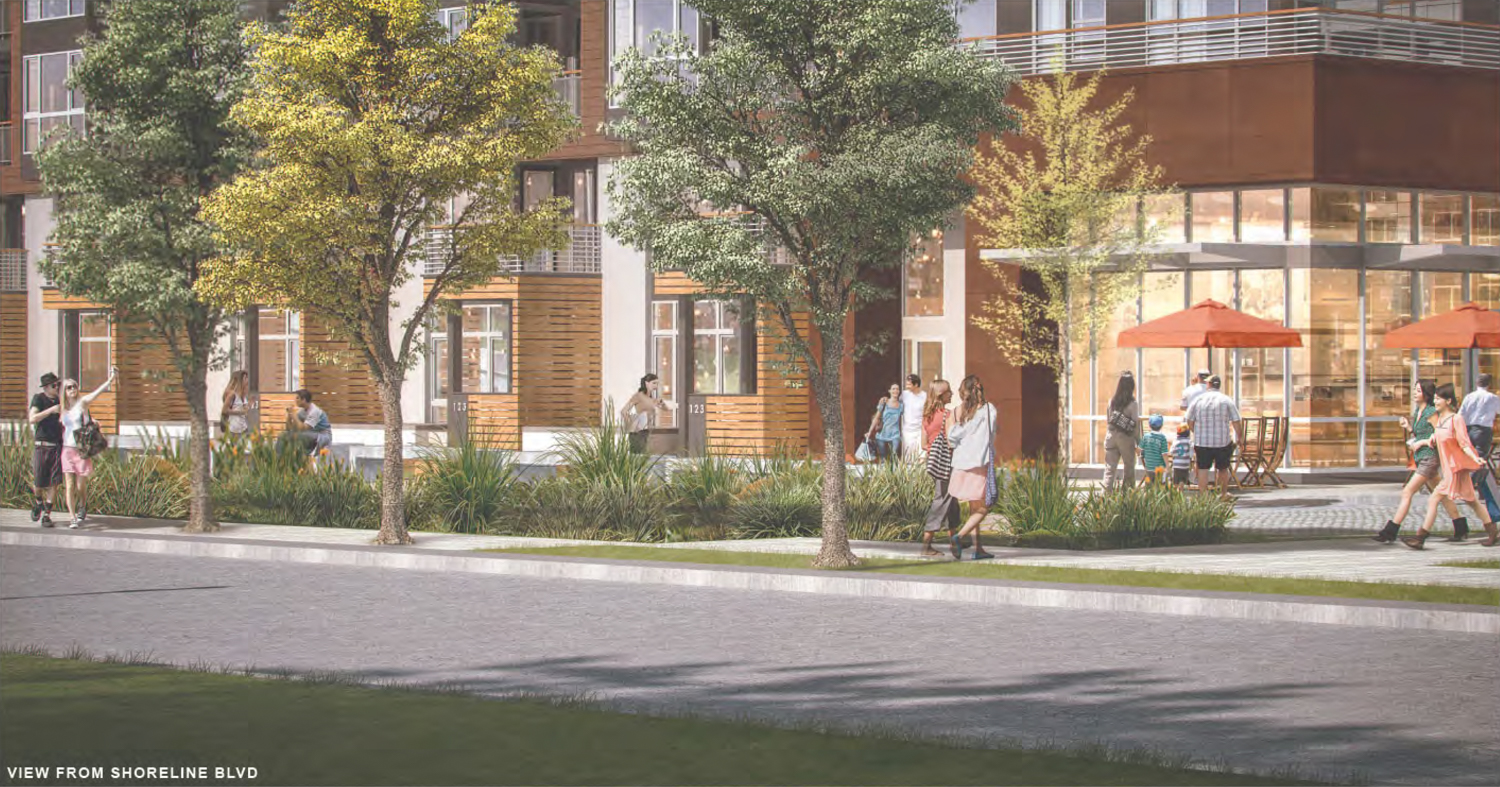 Residences @ Shoreline Gateway pedestrian activity, rendering by Studio T Square