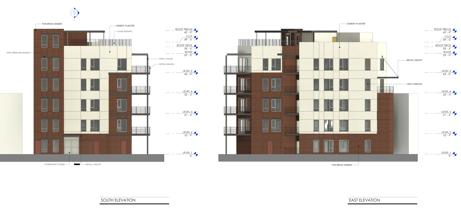2 Scripps Drive facade elevation, illustration by HRGA