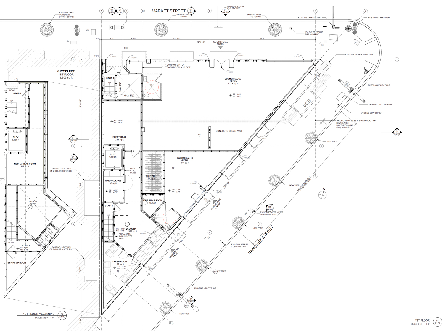 2201 Market Street ground-level floor plan, illustration by RG-Architecture