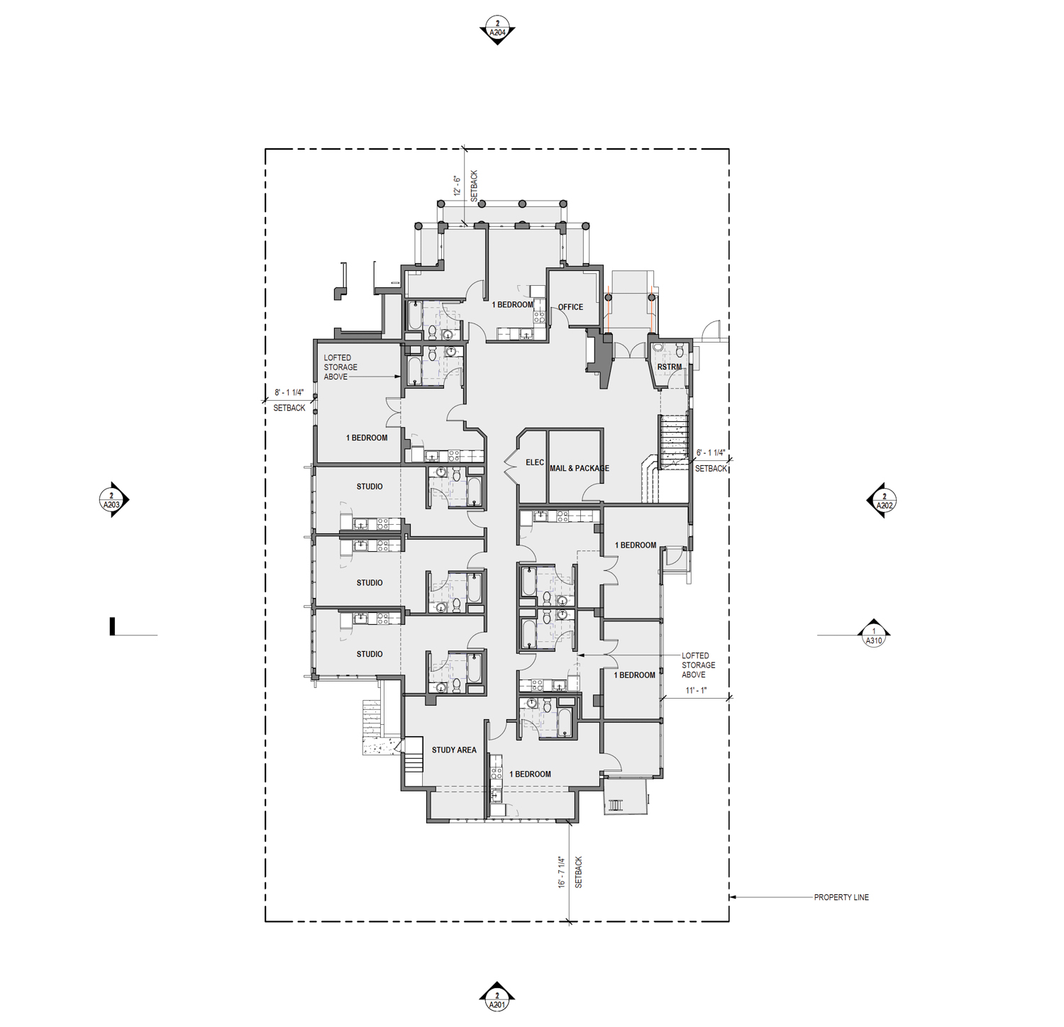2680 Bancroft Way ground-level floor plan, illustration by Studio KDA
