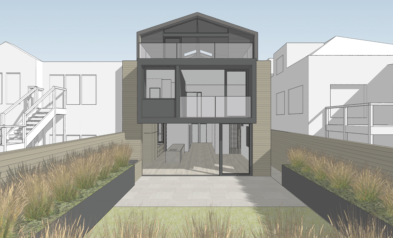 326 27th Street rear yard, rendering by Knock Architecture and Design