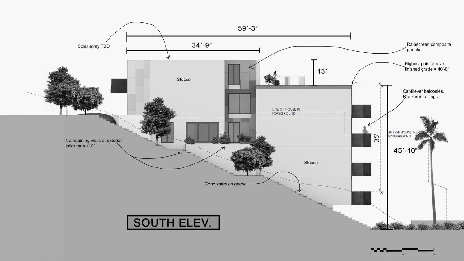 4981 MacArthur Boulevard vertical cross-section, elevation by McMahon Architects Studio