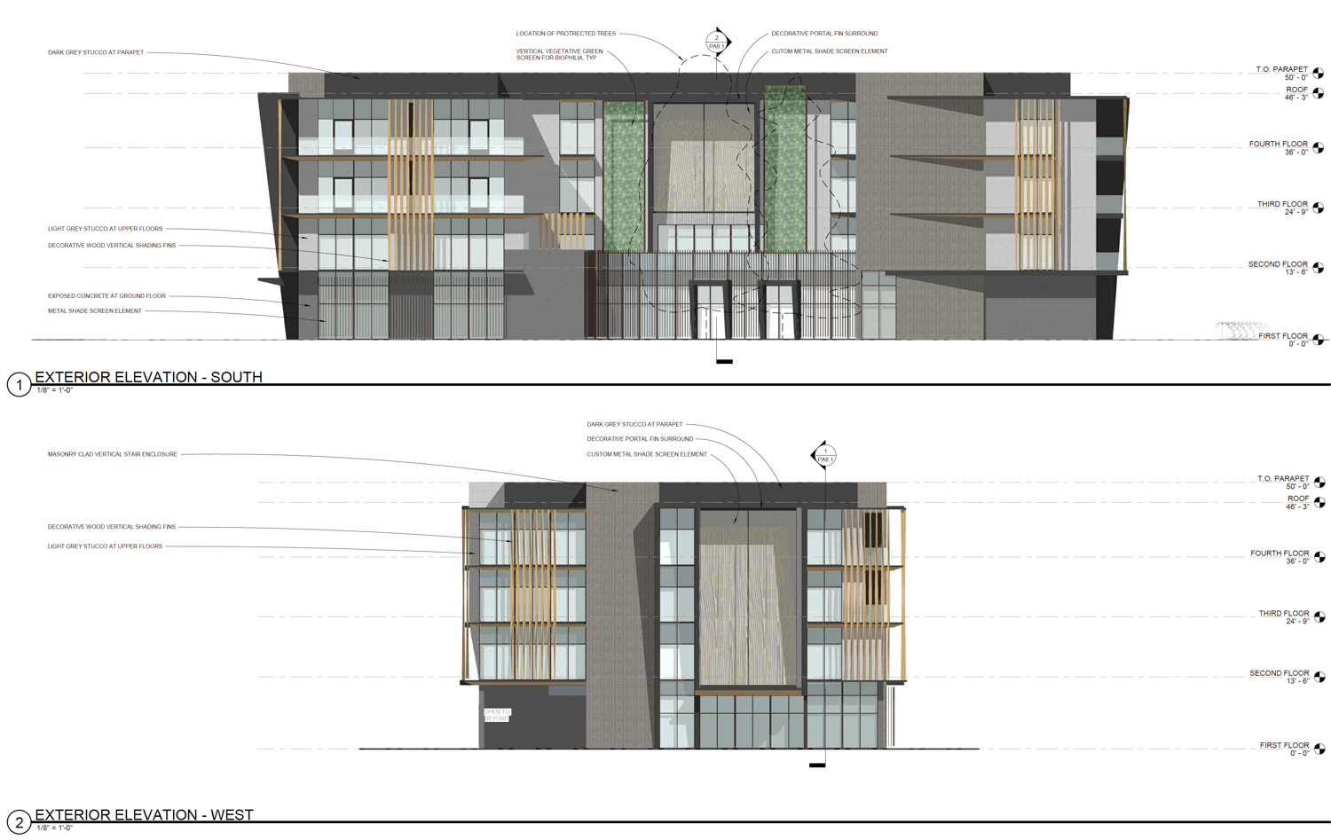 824 San Antonio Road facade elevation, illustration by Architects FORA