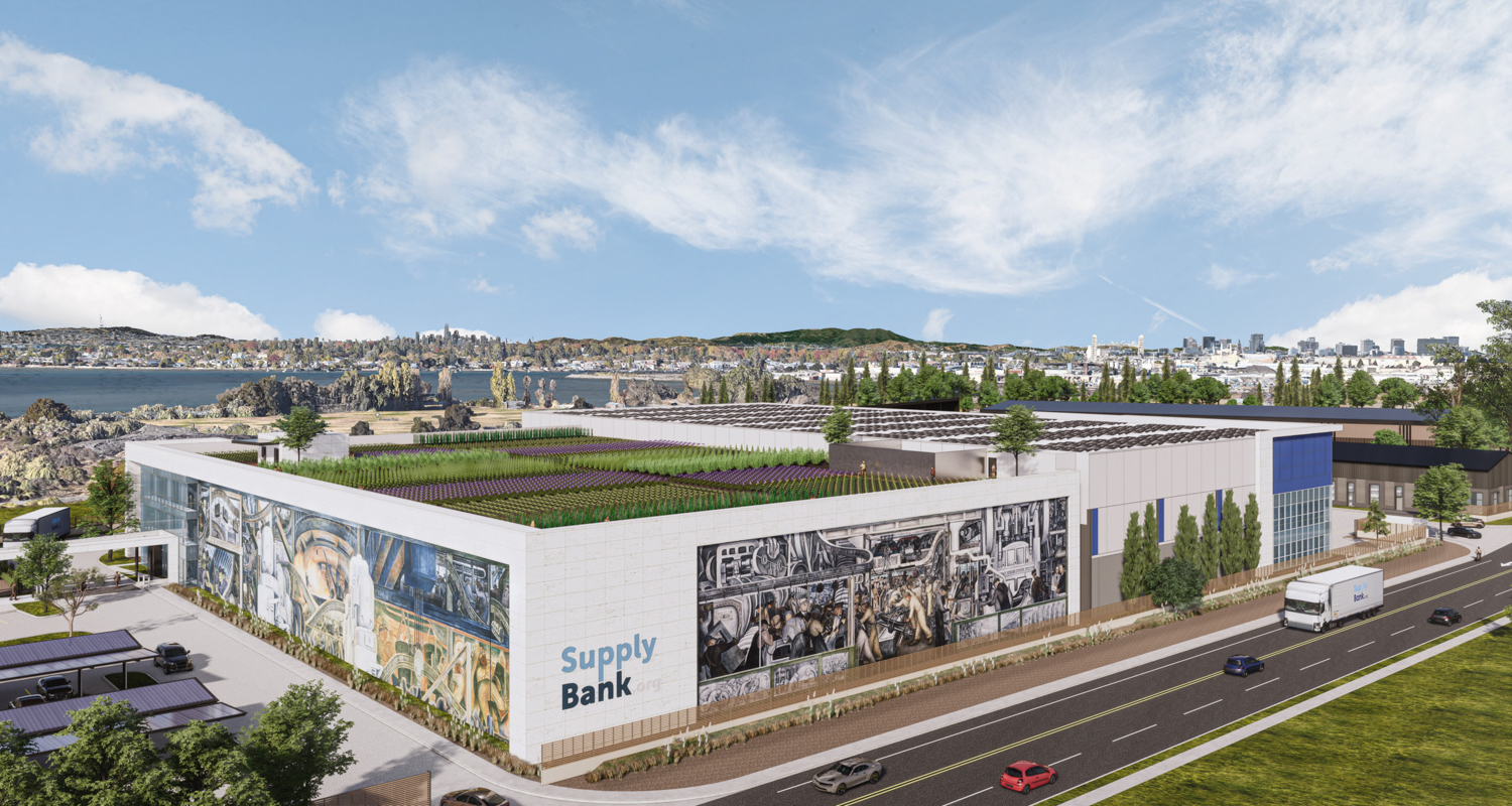 SupplyBank warehouse and rooftop urban garden, rendering by Ware Malcomb