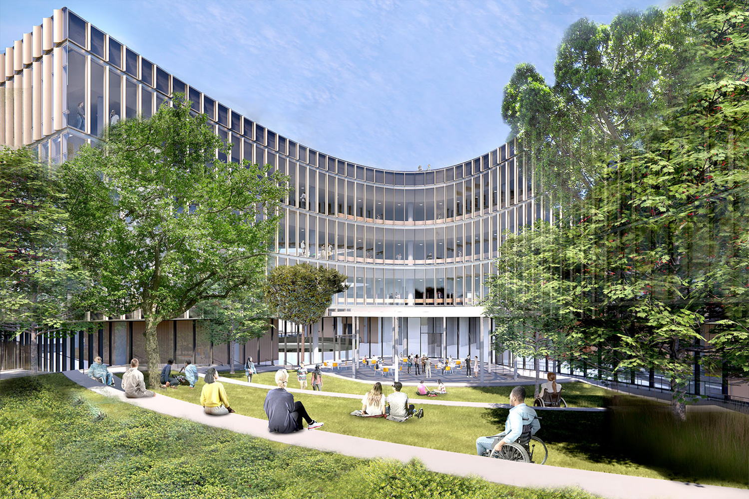 UC Berkeley’s Gateway Building south courtyard, rendering by Weiss Manfredi
