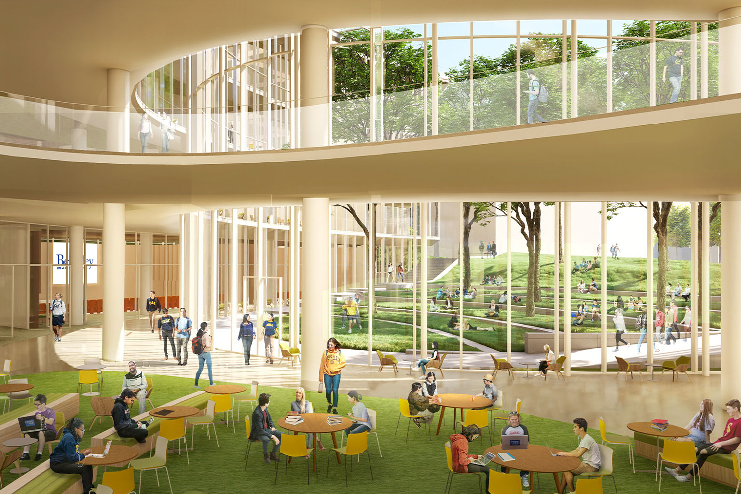 UC Berkeley’s Gateway garden atrium, rendering by Weiss Manfredi