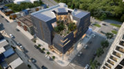 United Irish Cultural Center aerial view, rendering by Studio BANAA