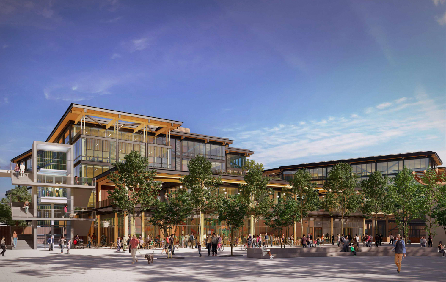 Willow Village offices overlooking Town Square, image courtesy Peninsula Innovation Partners