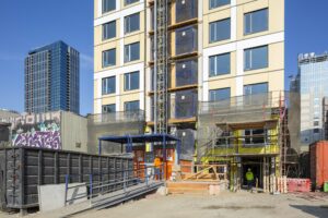 1510 Webster Street ground level from the construction site, image by Andrew Campbell Nelson