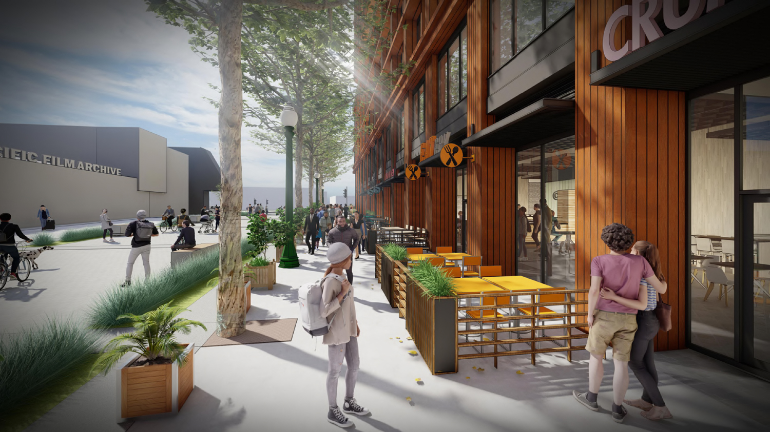 2128 Oxford Street retail shops, rendering by DLR Group