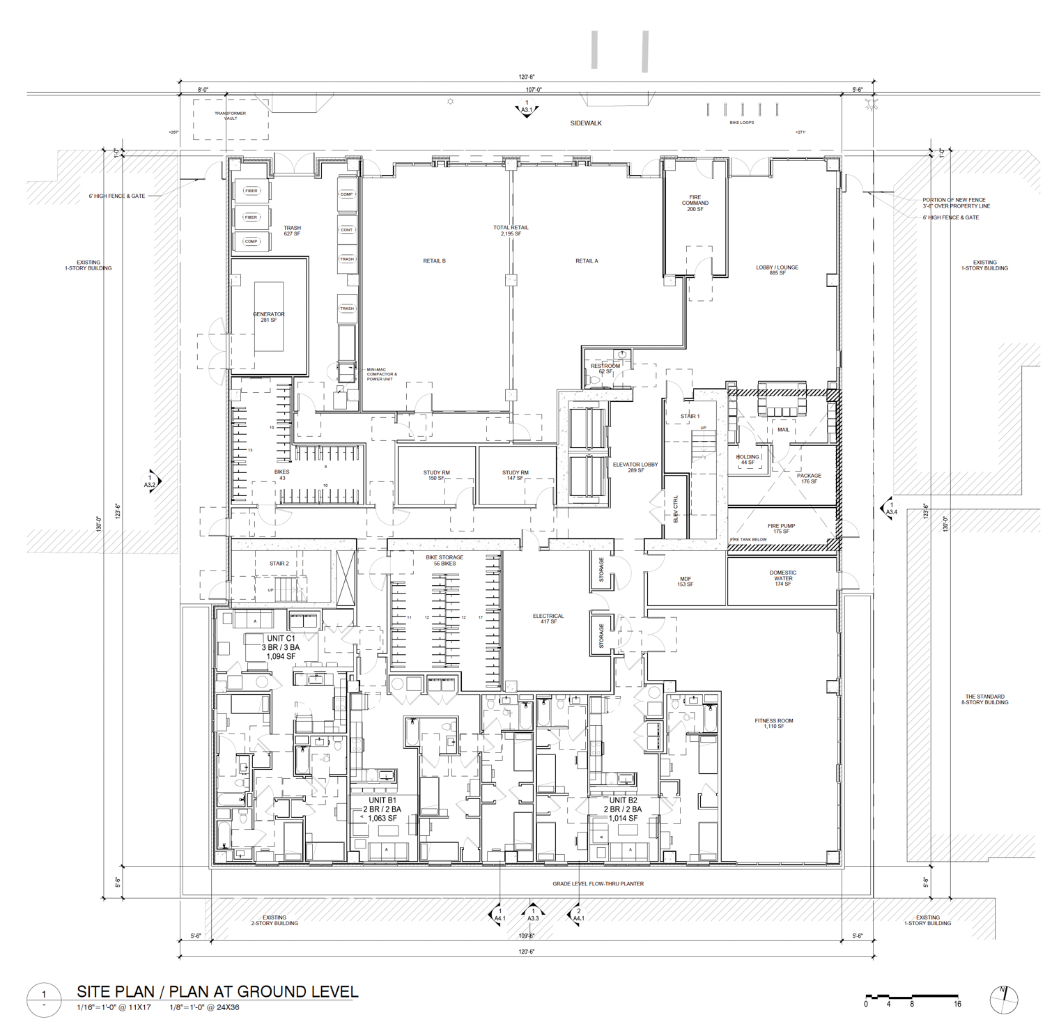 2530 Bancroft Way ground-level floor plan, illustration by Trachtenberg Architects