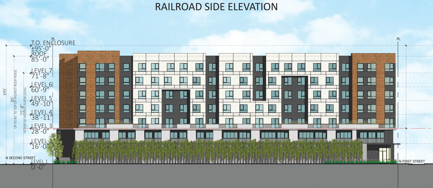 380 North 1st Street facing the Union Pacific Railroad, illustration by Studio T Square