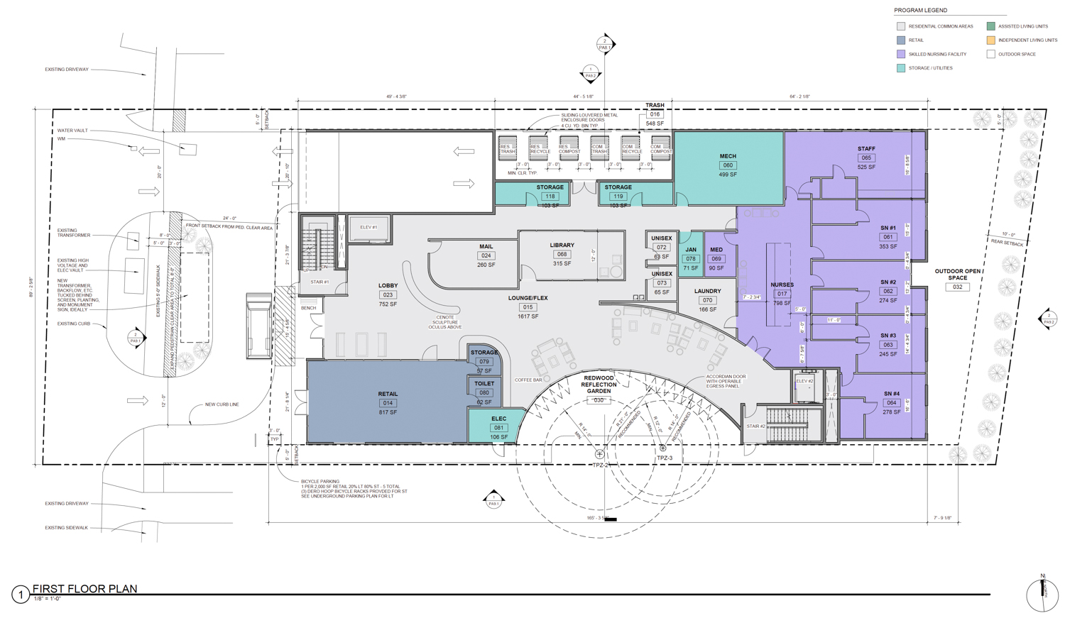 824 San Antonio Road ground-level floor plan, illustration by Architects FORA