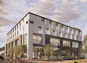 Hotel MOHI establishing view, rendering by KTGY