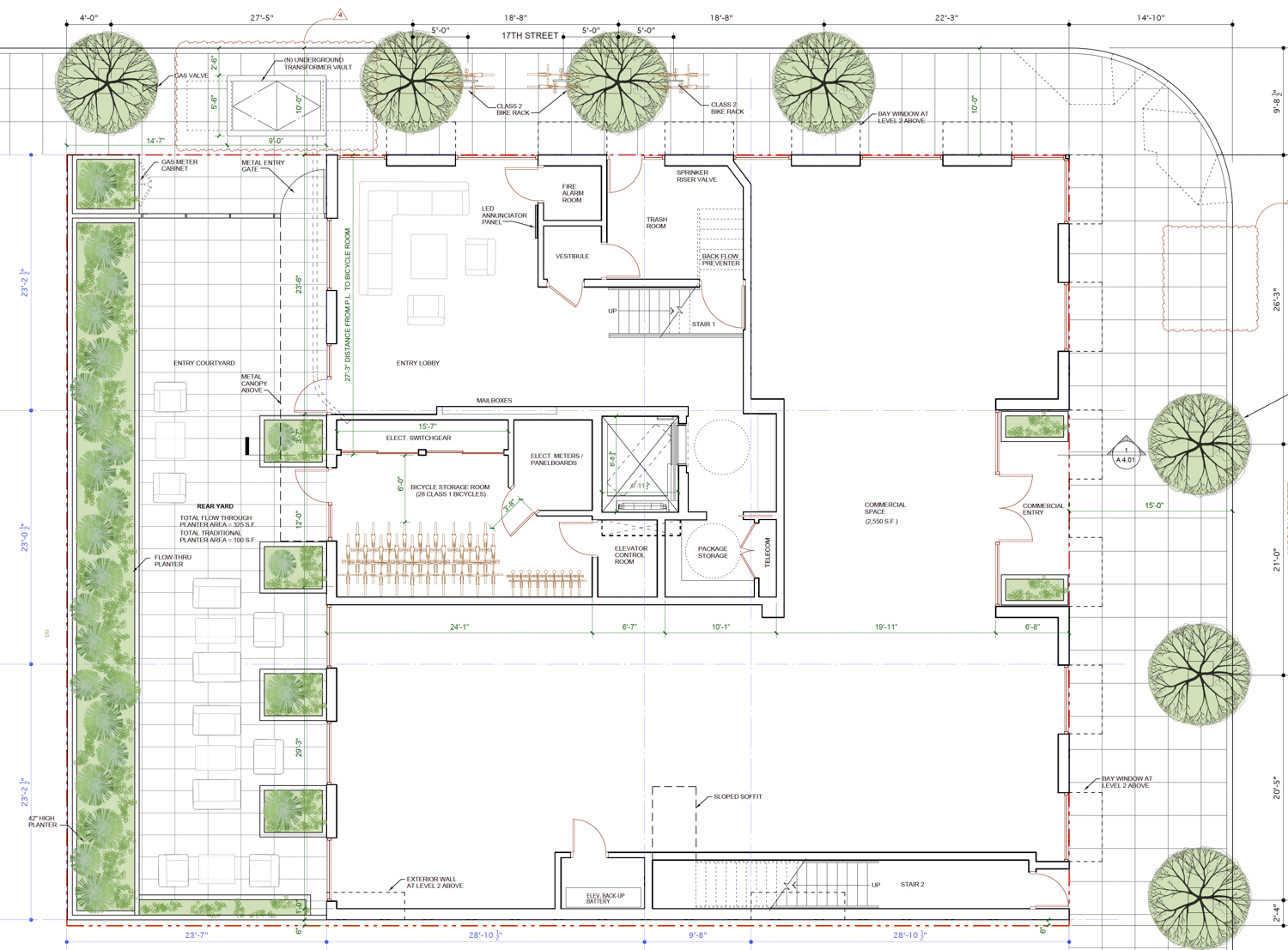 2100 Mission Street ground-level floor plan, illustration by Leavitt Architecture