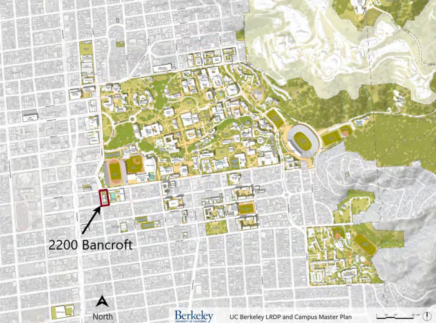 2200 Bancroft Way context map, image courtesy UC Berkeley campus master plan