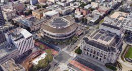 San Francisco Symphony Hall aerial view, image by Google Satellite