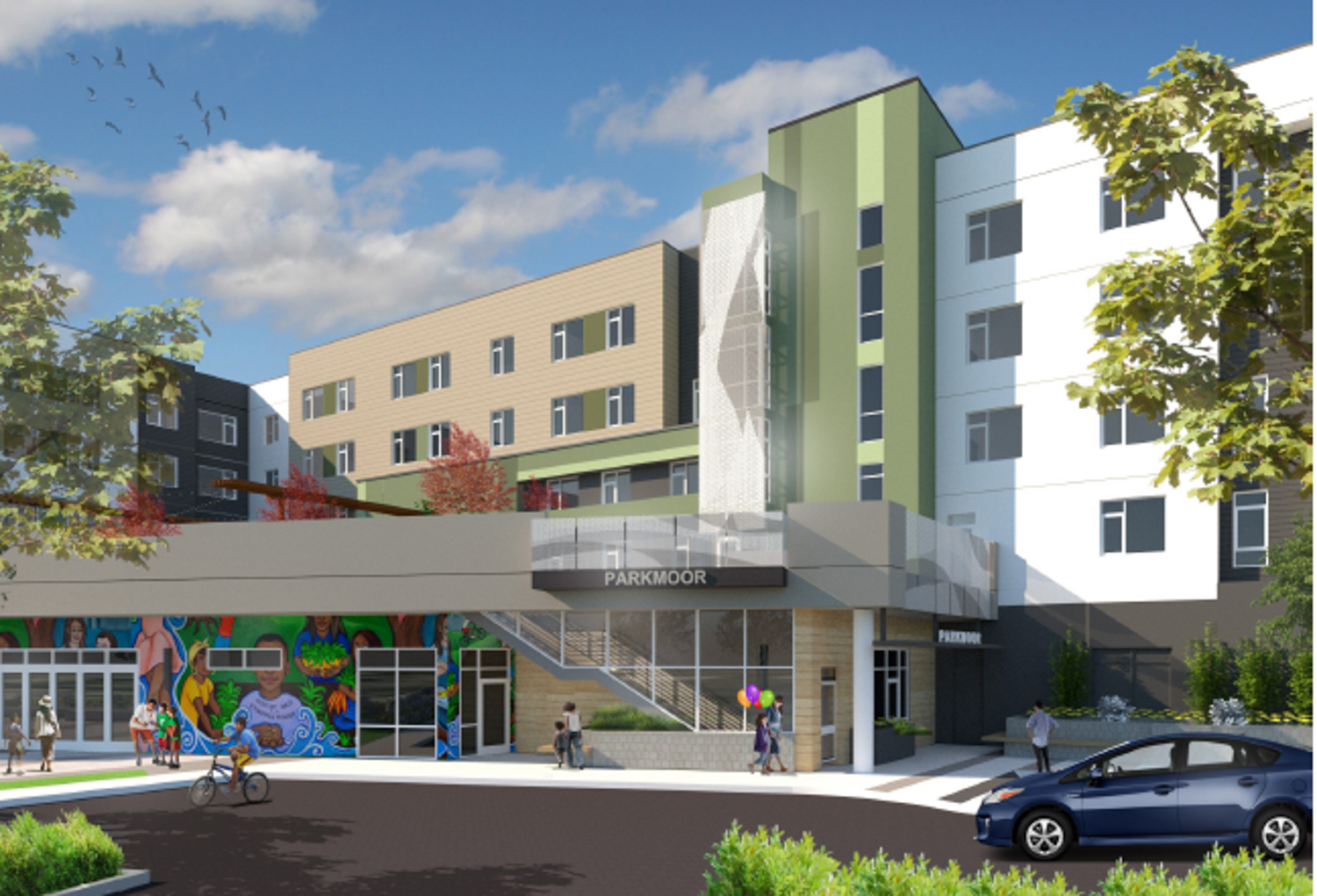 1510 Parkmoor Avenue entrance, rendering by Santa Clara County Office of Supportive Housing.