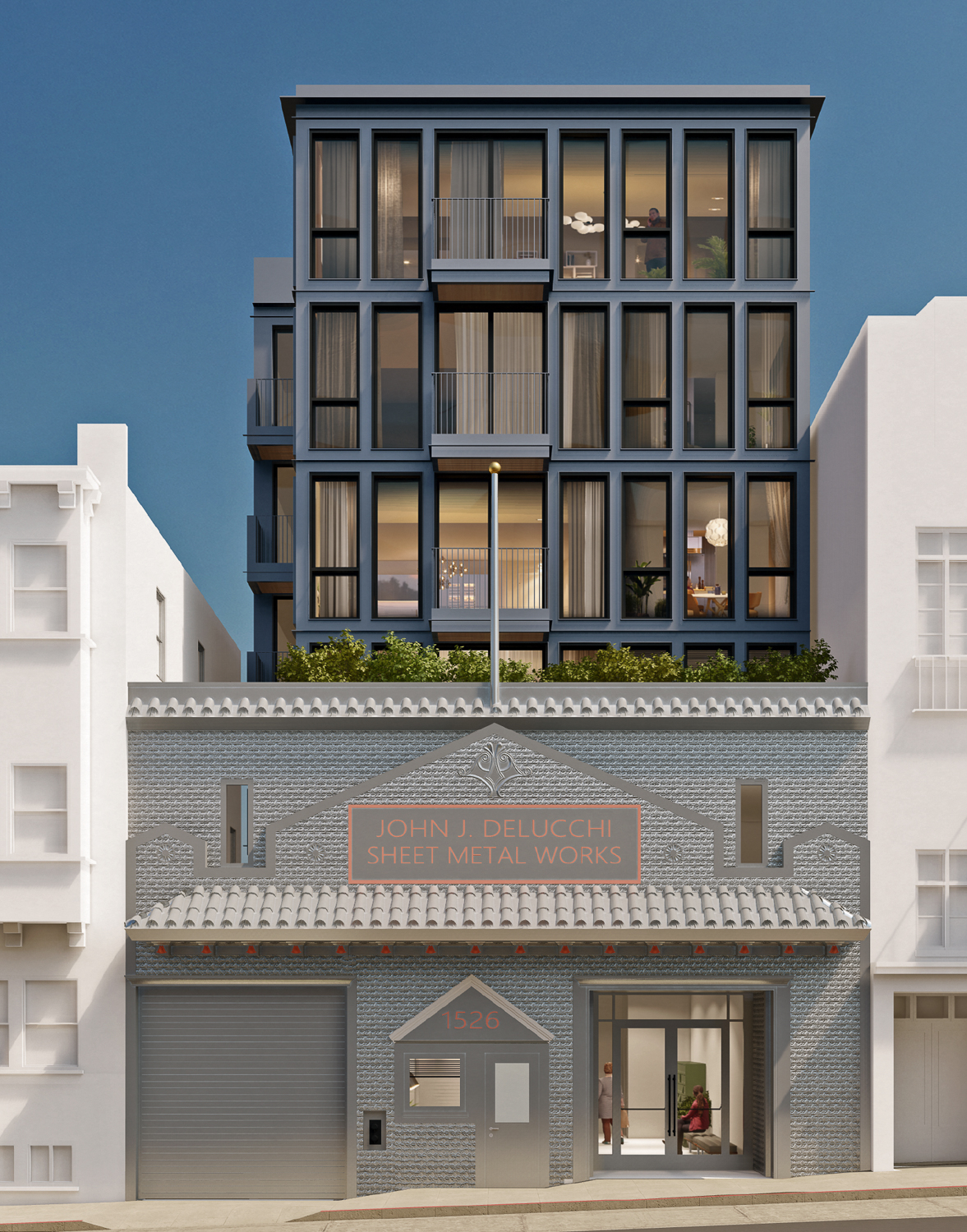 1526 Powell Street frontal view, rendering by RG Architecture