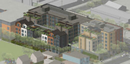 2136 San Pablo Avenue aerial view, rendering by Trachtenberg Architects