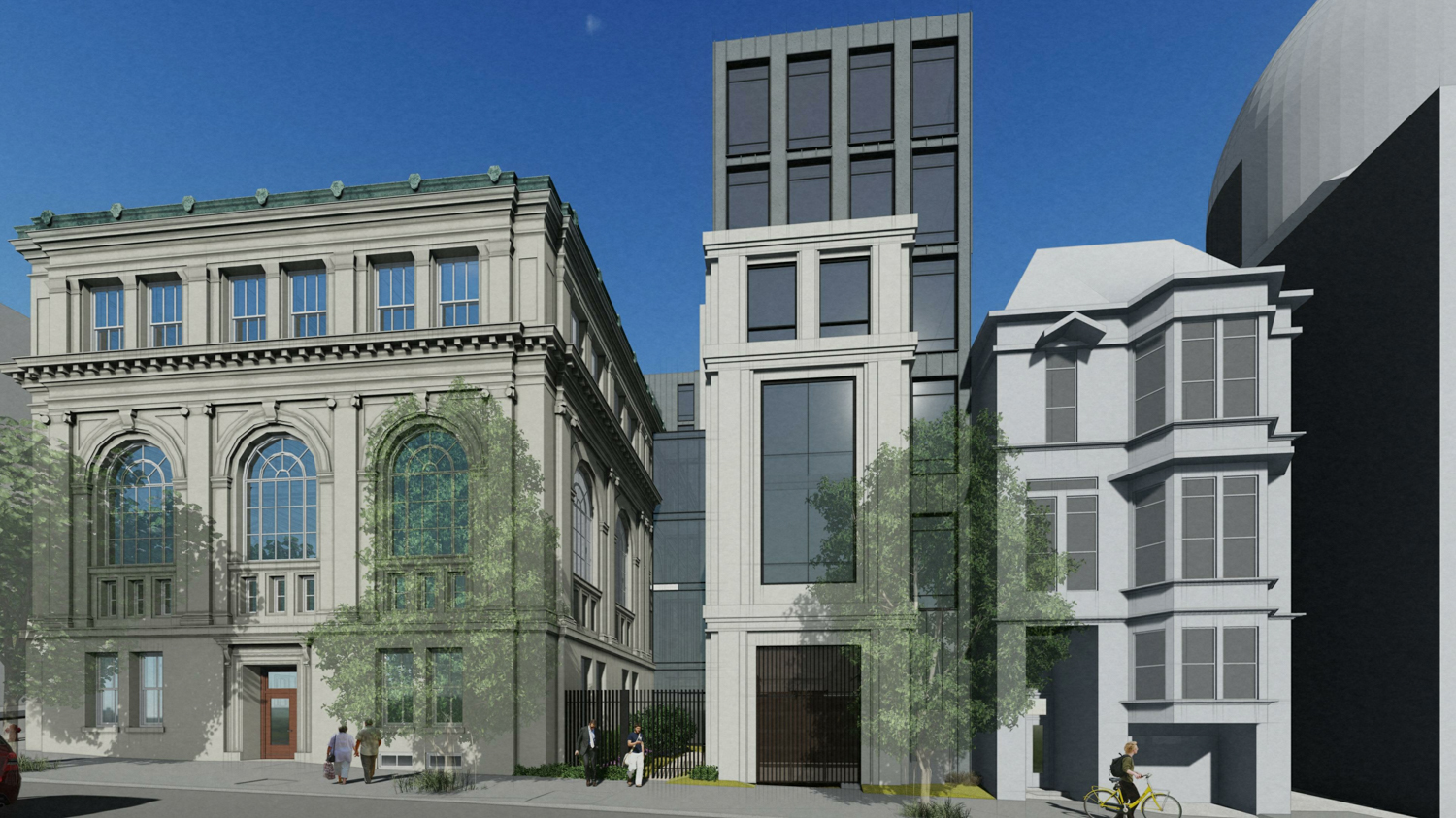 2395 Sacramento Street addition overlooking Webster Street, rendering by BAR Architects