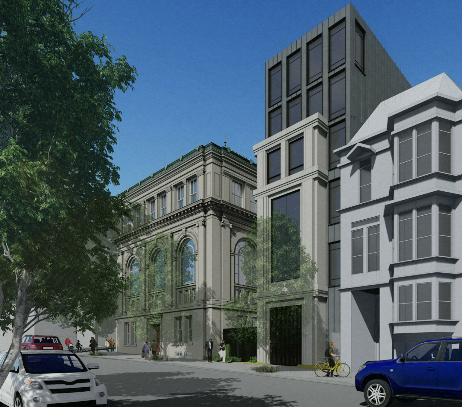 2395 Sacramento Street expansion along Webster, rendering by BAR Architects