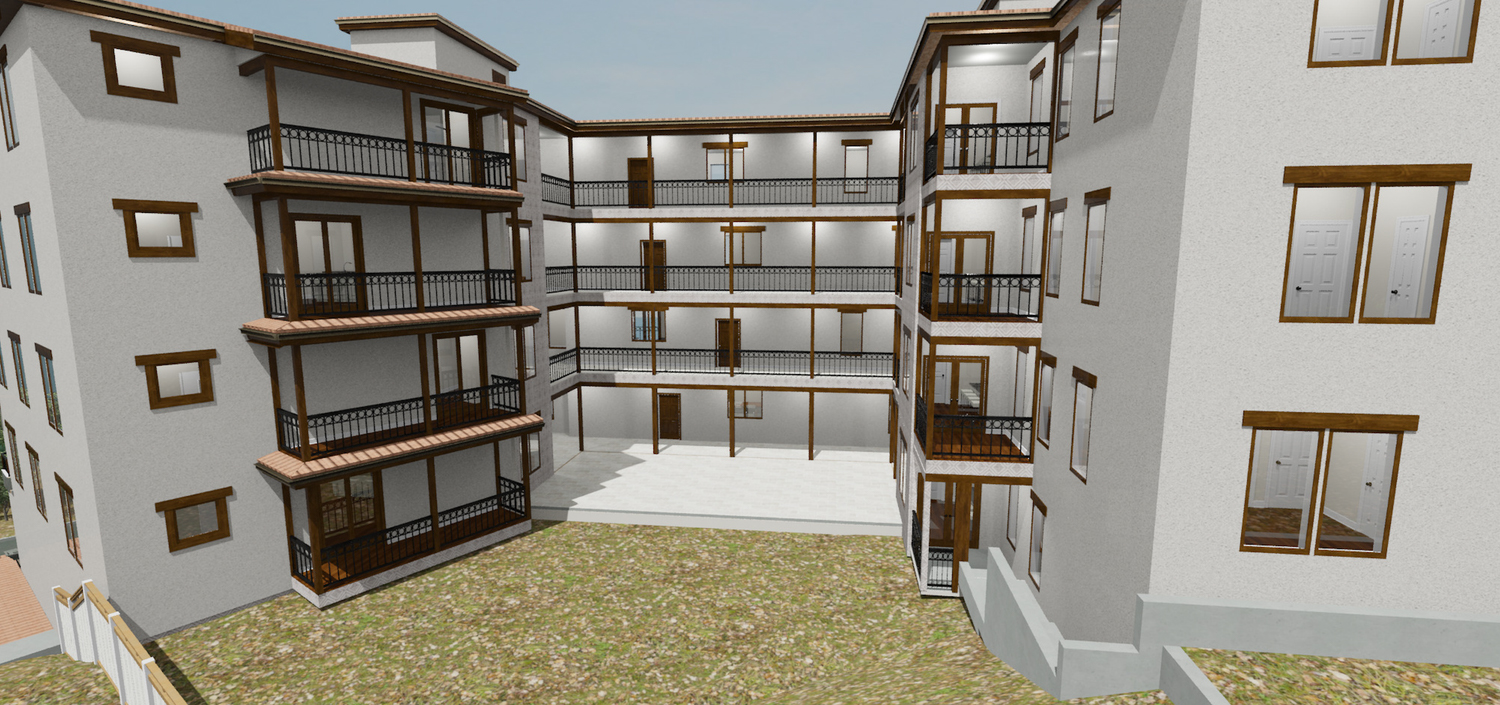 2805 Park Boulevard inner-lot balconies, rendering by Efficient CAD