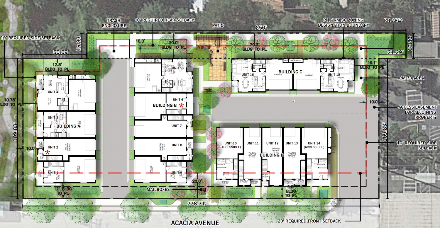 420 Acacia Avenue site map, illustration by Dahlin