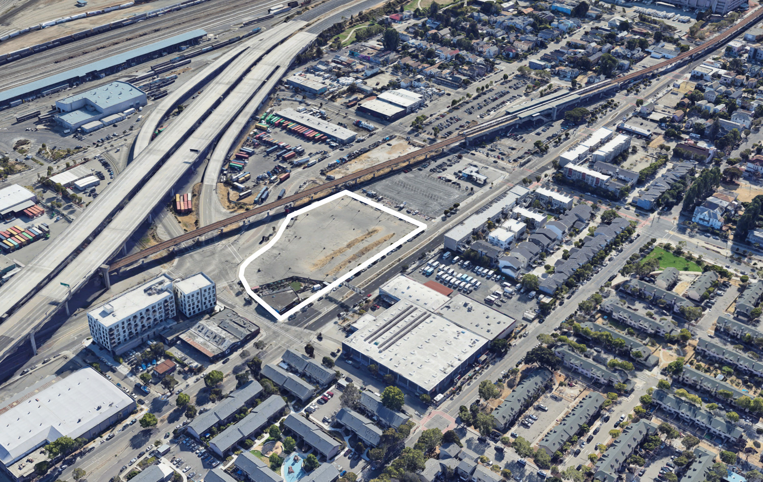 500 Kirkham Street outlined approximately by YIMBY, image by Google Satellite