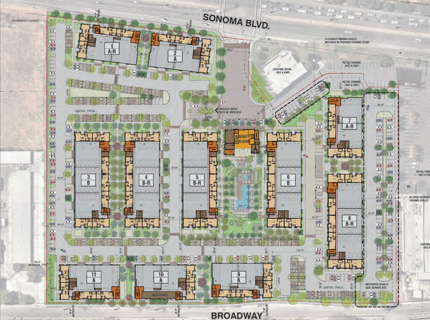 5180 Sonoma Boulevard site map, illustration by TCA