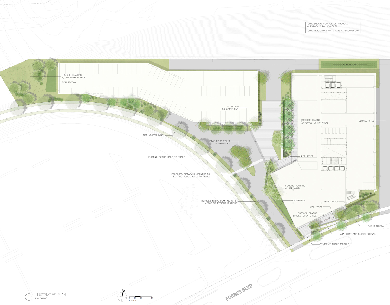 573 Forbes Boulevard ground-level site map, illustration by DGA