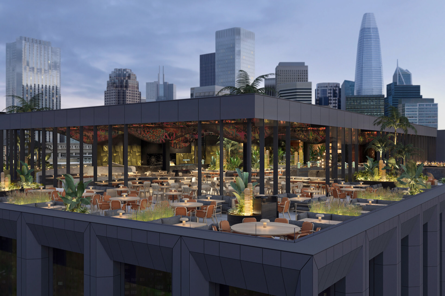 Chotto Matte rooftop view, rendering courtesy the restaurant
