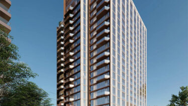 Tasman East Parcel 11 southeast corner, rendering by Steinberg Hart