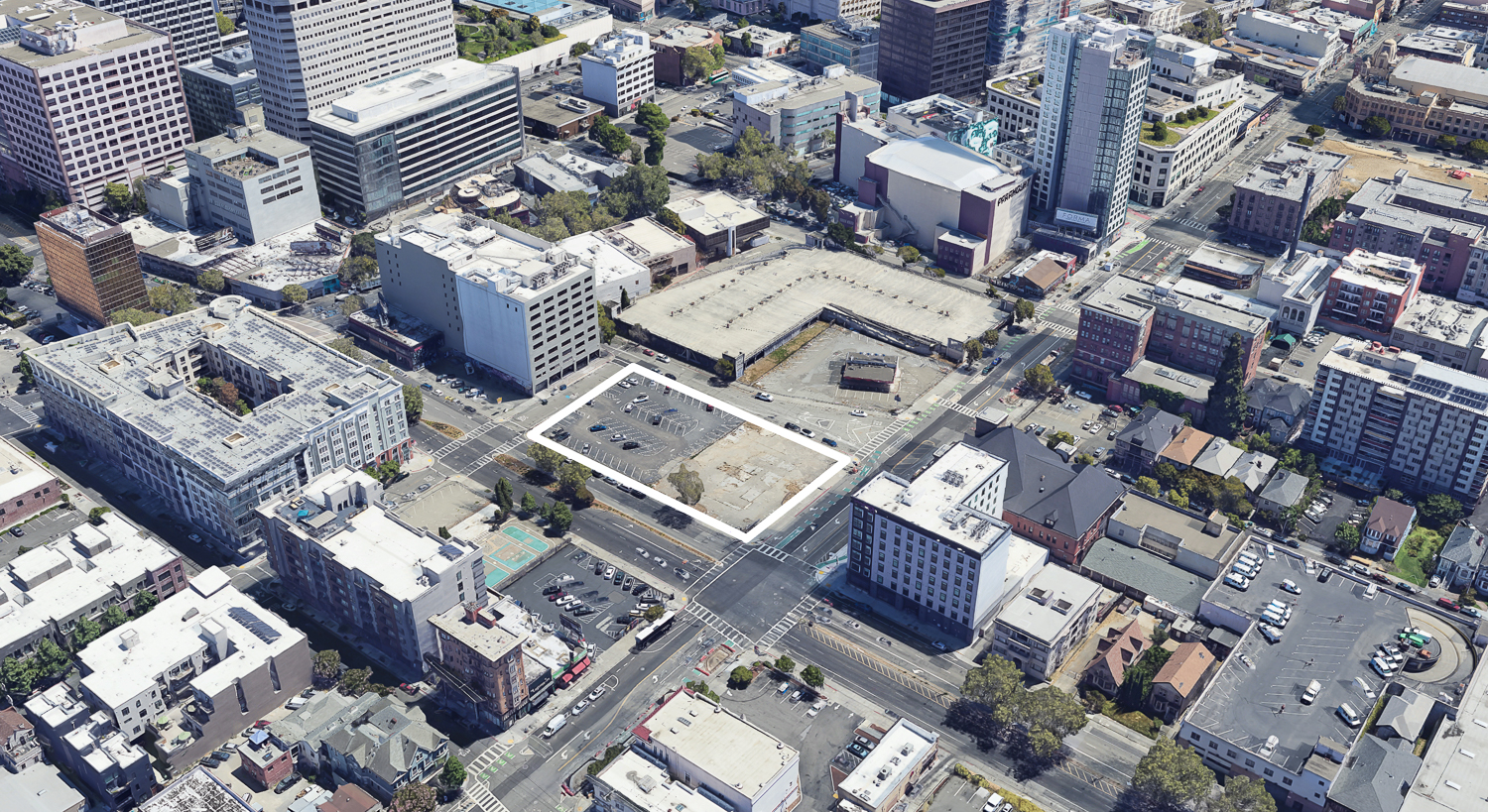 2201 Valley Street outlined approximately by YIMBY, image via Google Satellite