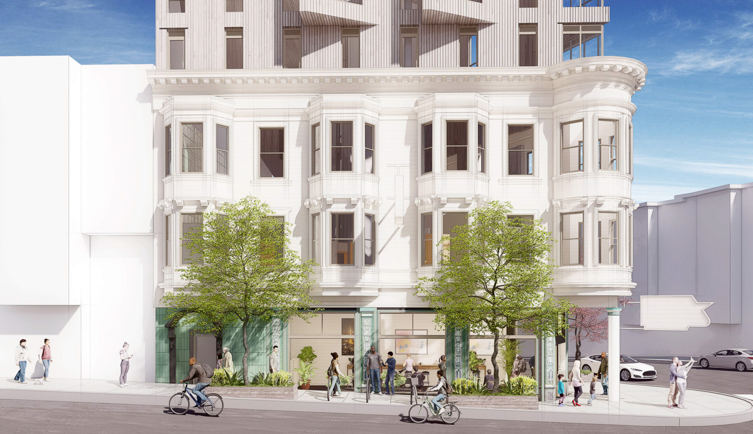 3300 Mission Street existing building details, rendering by BAR Architects