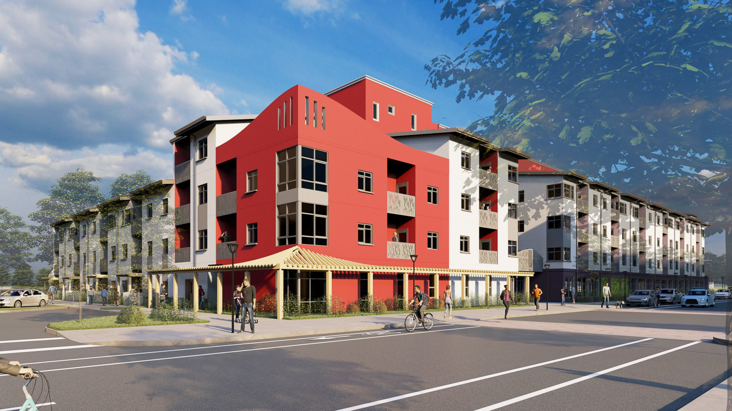 Casa Roseland Family Apartments, rendering by VMWP Architects