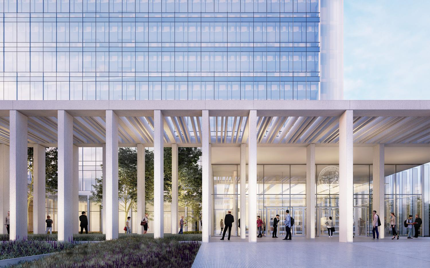 Sacramento Courthouse Building central courtyard, rendering by NBBJ