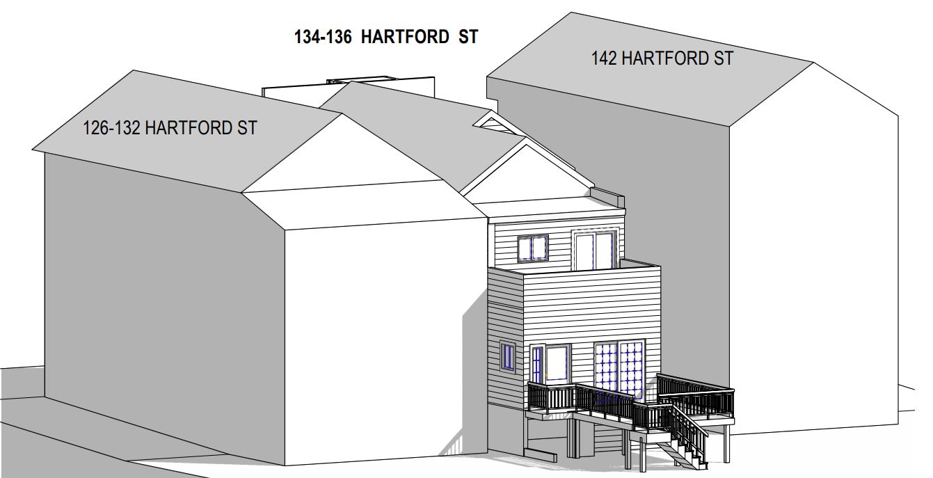 136 Hartford Street Existing Isometric View